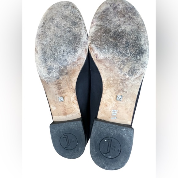 Jon Josef Gatsby Queen Bee Elegant Black Satin Loafers with Gold Stitch Academia - Picture 10 of 10